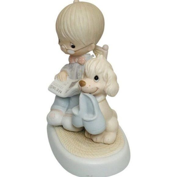 Vintage  Precious Moments “The Perfect Grandpa" E-7160 Figurine w/ Dog - Picture 5 of 6